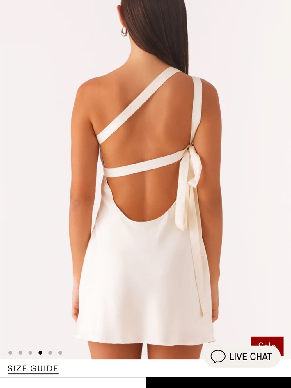 Peppermayo Ivory One-Shoulder Strappy Mini Dress